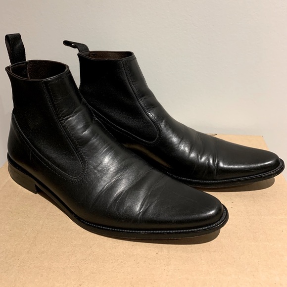 Black leather Chelsea boots - Picture 1 of 5
